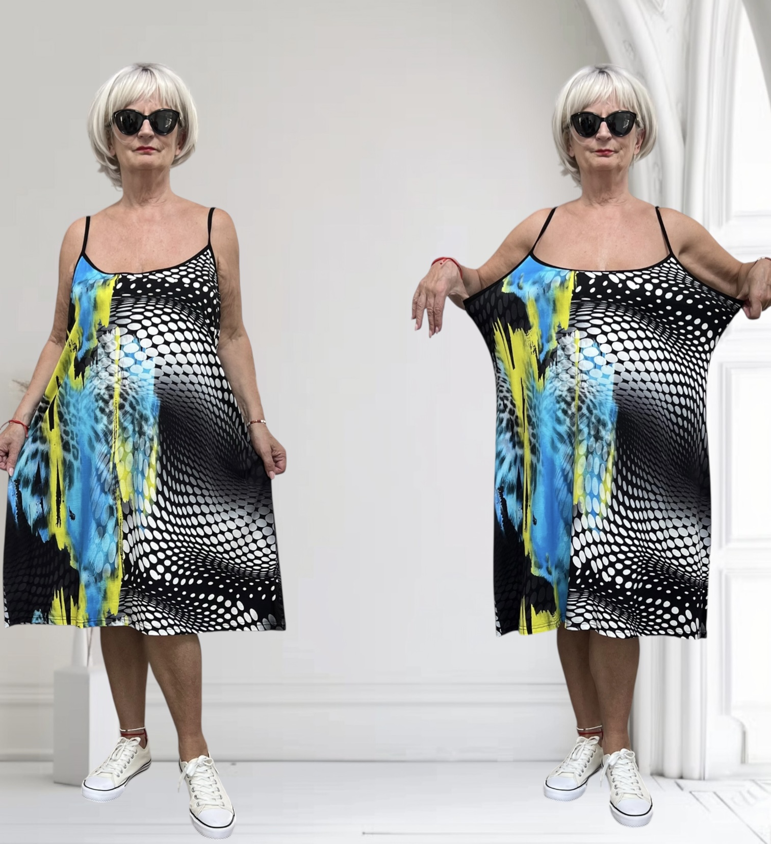 Ophilia viscose A-lijn tuniek/jurk  stretch