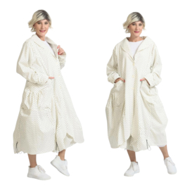 AKH viscose A-lijn zomer jas apart /stretch /wit/zwart/stretch 