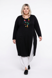 AKH oversized A-lijn jurk/tuniek met rits zwart
