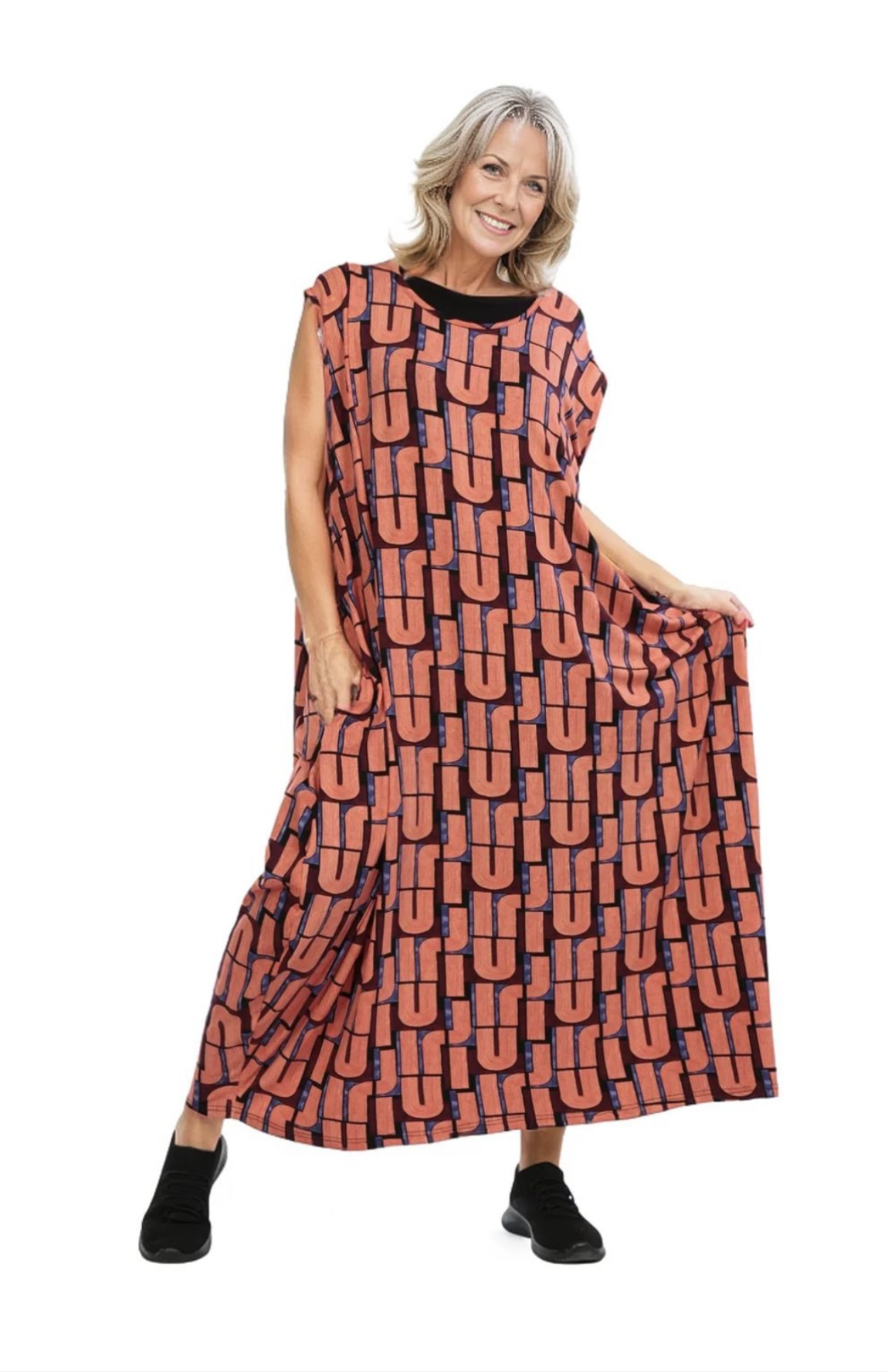 AKH oversized viscose A-lijn jurk /apart/stretch