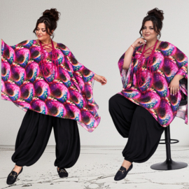ITALIA MODA oversized chiffon tuniek/ poncho/gevoerd