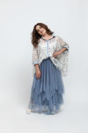 S.Woman oversized tencel/katoen blouse/hemd/geborduurd