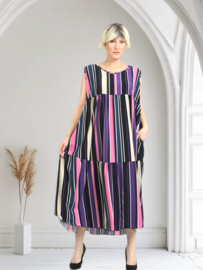 AKH oversized viscose  mix A-lijn  jurk apart/stretch