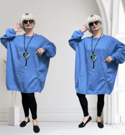 ITALIA oversized viscose mix winter gebreide top/tuniek stretch