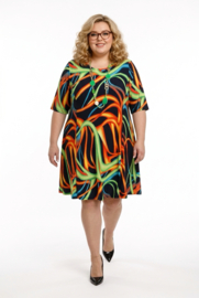 New Jersey viscose A-lijn jurk stretch