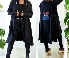 Vincenzo Allocca oversized mouwloos A-lijn katoenen vest/jasje met applicatie
