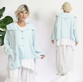 AKH viscose/linnen  A-lijn korte blazer met zakken apart