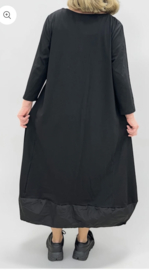 Vincenzo Allocca katoen A-lijn jurk met inzet van taft/zwart apart stretch