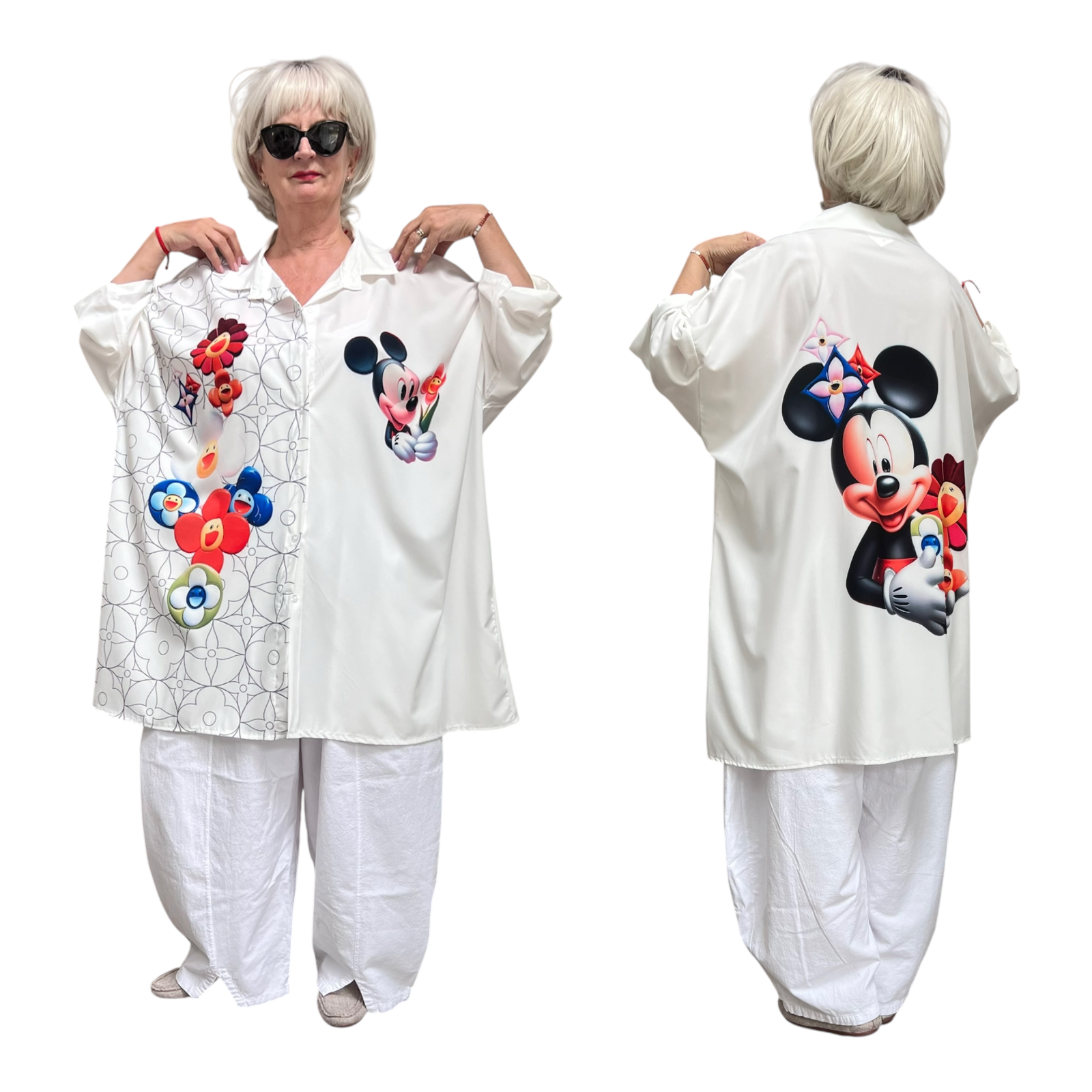 ITALIA oversized viscose blouse/hemd