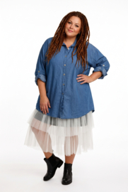 ITALIA oversized katoen jeans blouse/hemd/in meerdere kleuren