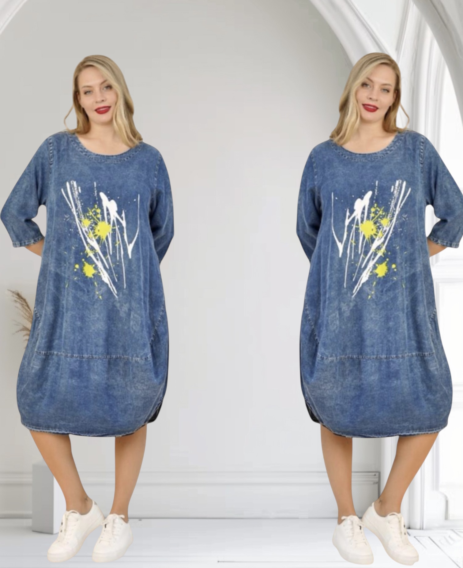 Zedd Plus tencel jeans ballon jurk