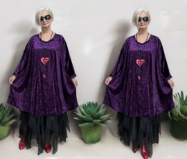 Ina oversized A-lijn velours stretch jurk (extra groot)