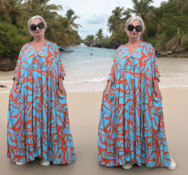 Vincenzo Allocca oversized viscose  BOHO A-lijn jurk apart