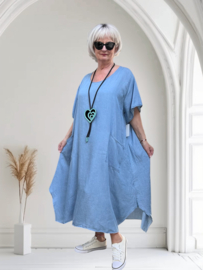 ITALIA MODA  jeans tencel A-lijn jurk apart /in meerdere kleuren