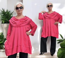Vincenzo Allocca oversized de modieuze kleuring katoen A-lijn tuniek met aparte kraag stretch