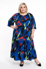SASHA VIVIEN  chiffon met een vleugje zijde jurk gevoerd