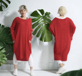 AKH gebreide oversized tuniek/jurk  apart stretch