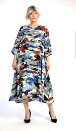AKH oversized viscose A-lijn jurk apart / in meerdere kleuren