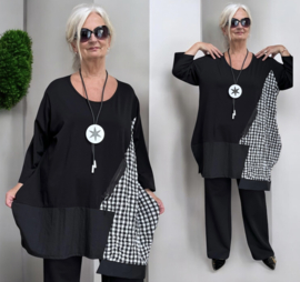 Vincenzo Allocca oversized viscose A-lijn tuniek tuniek zwart/wit
