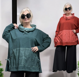 SINNE design de modieuze kleuring oversized katoen A-lijn top/tuniek stretch/in meerdere kleuren