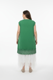 ITALIA MODA  de modieuze kleuring viscose A-lijn tuniek met KANT stretch apart/in meerdere kleuren