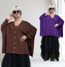 ITALIA oversized viscose mix gebreide vest/top/in meerdere kleuren