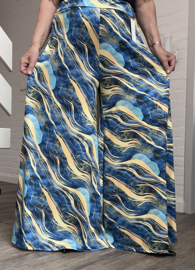 ITALY Mode jersey viscose  wijde broek apart /zeer rekbaar