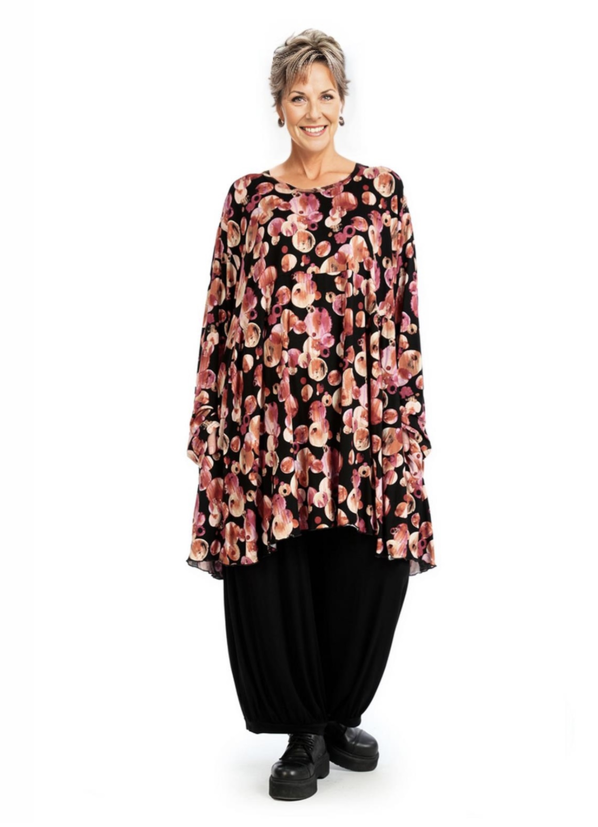 AKH oversized viscose tricot A-lijn tuniek  apart stretch