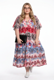 UNIDIVA viscose/zijde A-lijn zomer jurk apart