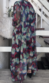 Bella Romina oversized A-lijn viscose chiffon jurk  apart (extra groot)