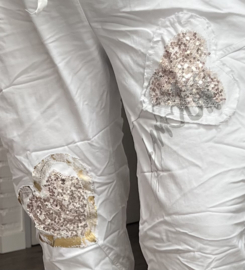 ITALIA katoen jeans broek met hart/apart/ veel stretch/in meerdere kleuren 