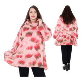 AKH oversized acryl  A-lijn top/tuniek met col/ stretch
