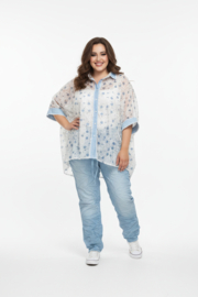 S.Woman oversized tencel/katoen blouse/hemd/geborduurd