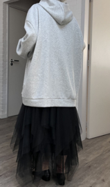 Sissi jersey viscose tuniek met capuchon stretch apart