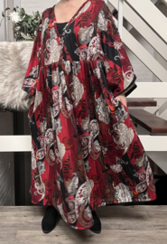 Mila Ragazza oversized A-lijn knitted jersey boho jurk  apart (extra groot) met zakken