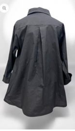 Vincenzo Allocca oversized katoen A-lijn vest/blouse/tuniek met rits/zwart apart stretch