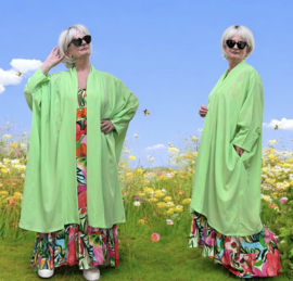 AKH oversized chique A-lijn blazer/vest met zakken apart