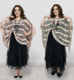 MM Sweet oversized acryl gebreide top/poncho /in meerdere kleuren