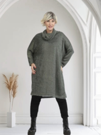 AKH oversized tuniek/jurk van pluizige stof apart stretch