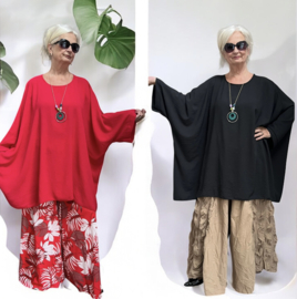 ITALIA MODA viscose tuniek/poncho met ketting /niet doorschijnend/in meerdere kleuren
