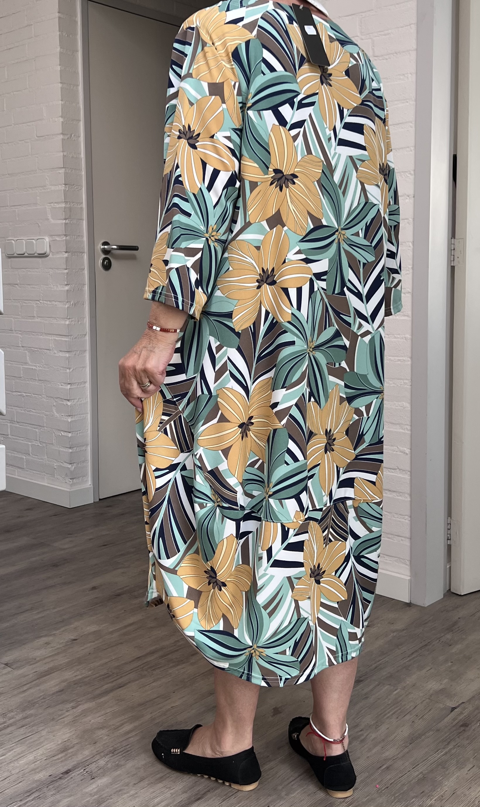New Jersey viscose ballon jurk