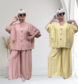 ITALIA MODA chique viscose setje blazer + broek apart /in meerdere kleuren