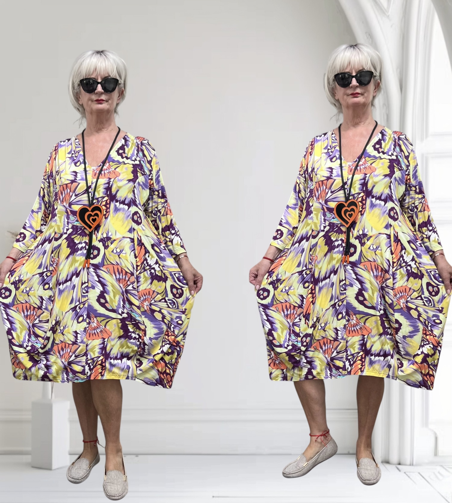 Ophilia viscose A-lijn jurk  stretch
