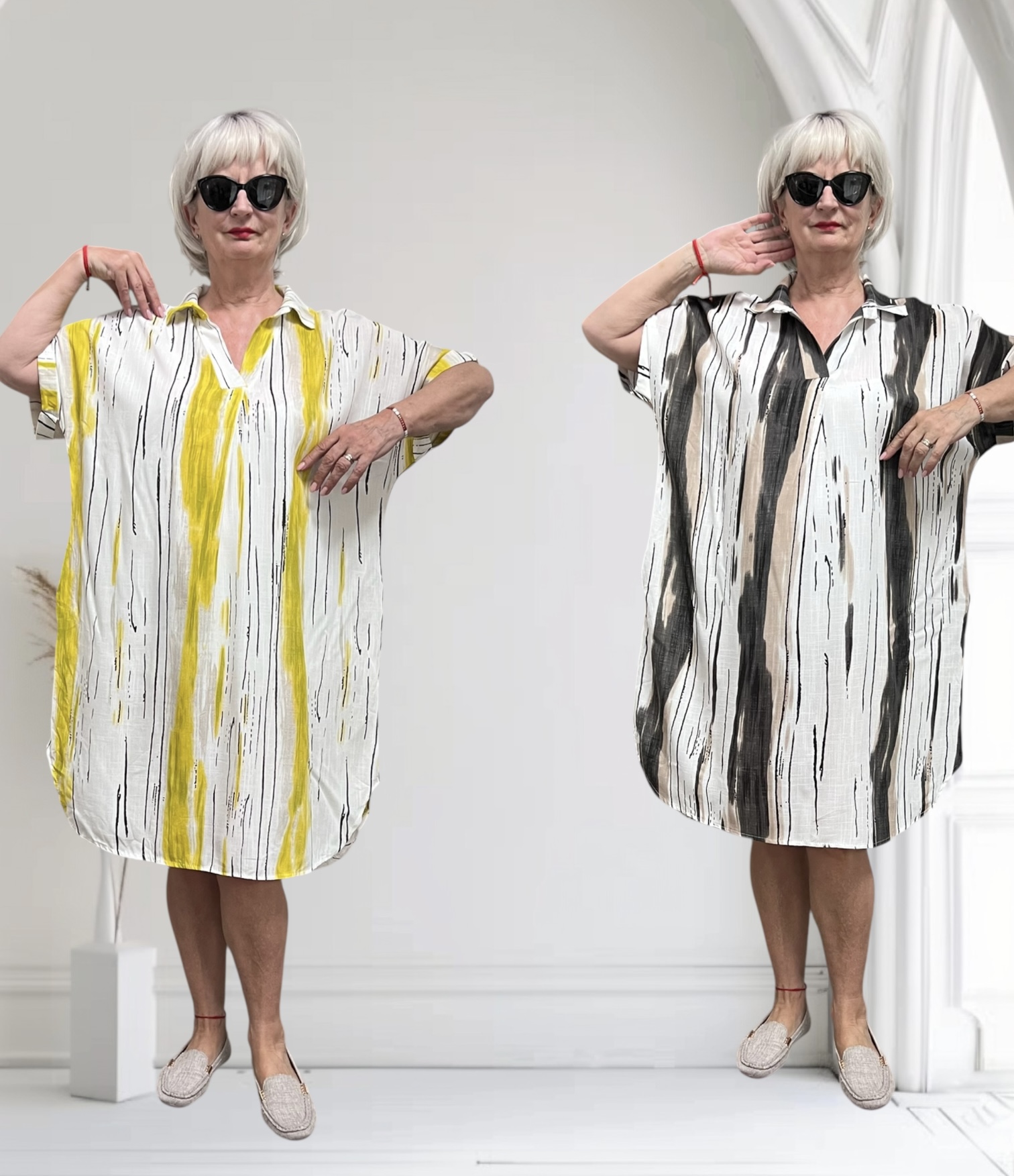 ITALIA MODA oversized visccose zomer jurk apart/in meerdere kleuren