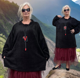ITALIA MODA oversized fleece tuniek/ stretch/in meerdere kleuren