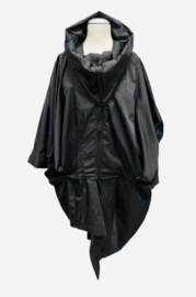 Vincenzo Allocca  oversized waterbestendig mantel /jas TECHNO met ritssluiting / zwart
