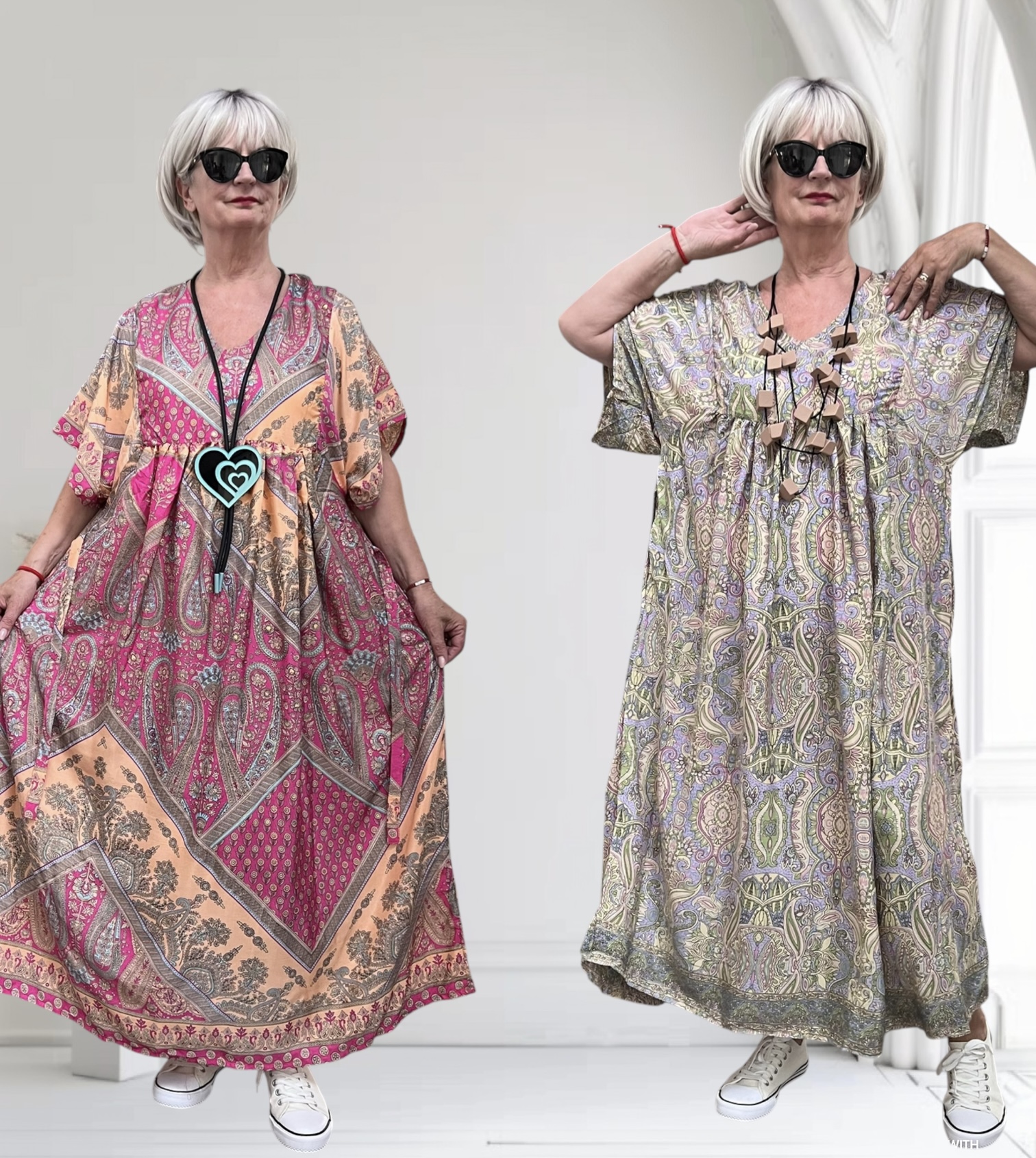 ITALIA oversized viscose/zijde A-lijn zomer jurk/in meerdere kleuren