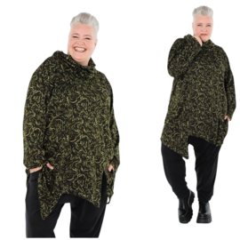 AKH winter viscose mix oversized top/tuniek met col apart stretch