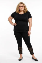 MB oversized katoen legging met KANT zwart