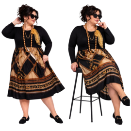 ITALIA MODA katoen/viscose jurk met zakken /stretch